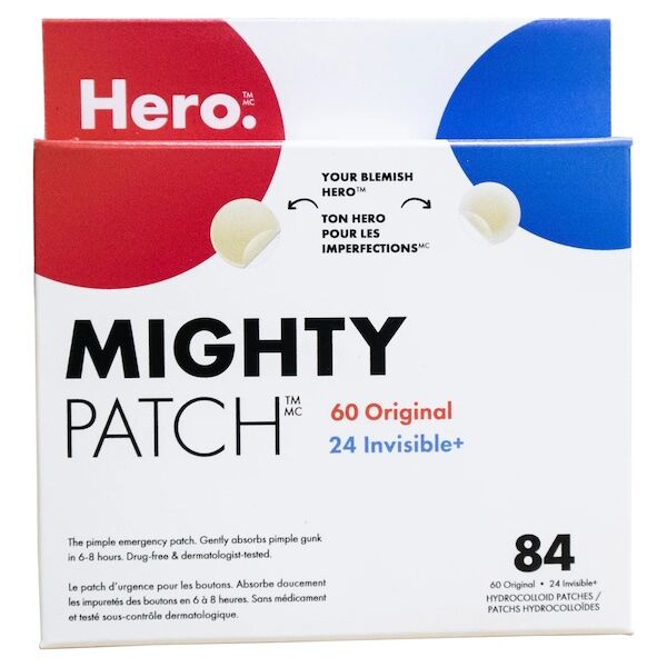 Hero Mighty Patch Original and Invisible+ hydrocolloid acne patches pack of 84