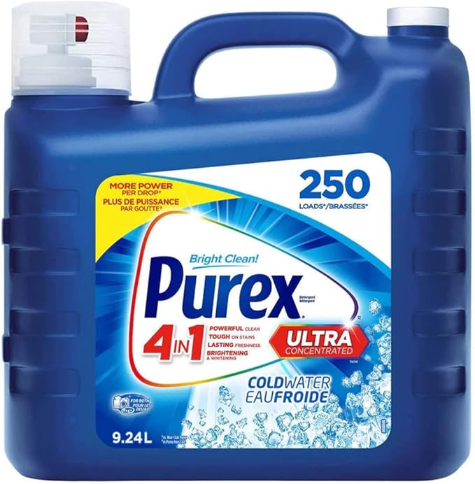Purex Ultra Concentrated Detergent bottle with cold water formula for 250 loads