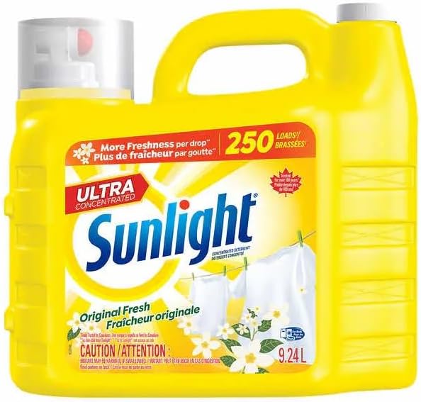 Sunlight Original Laundry Detergent bottle with citrus freshness for 250 loads