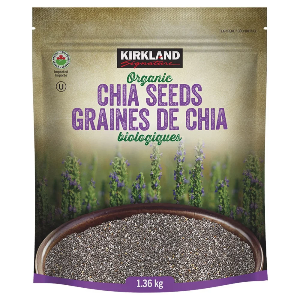 Kirkland Signature Organic Chia Seeds 1.36 kg Non-GMO organic superfood Canada