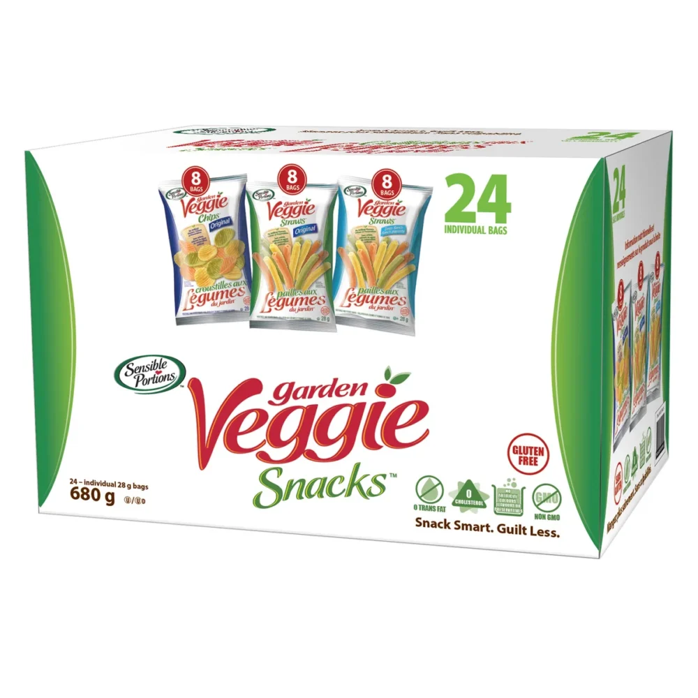 Sensible Portions Garden Veggie Snacks Variety Pack 24 mini bags of veggie chips