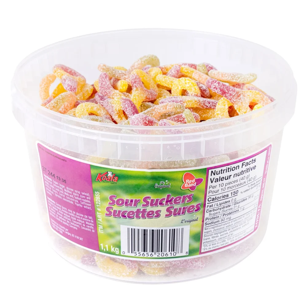 Red Band Sour Suckers tub 300 suckers European sour candy Canada